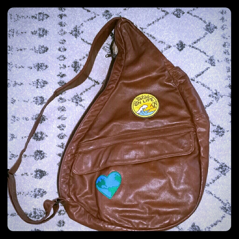 AmeriBag XL Healthy Back Leather Patchwork Bag